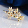 Wholesale Ring Copper Flower Micro Inlaid Zircon For Women