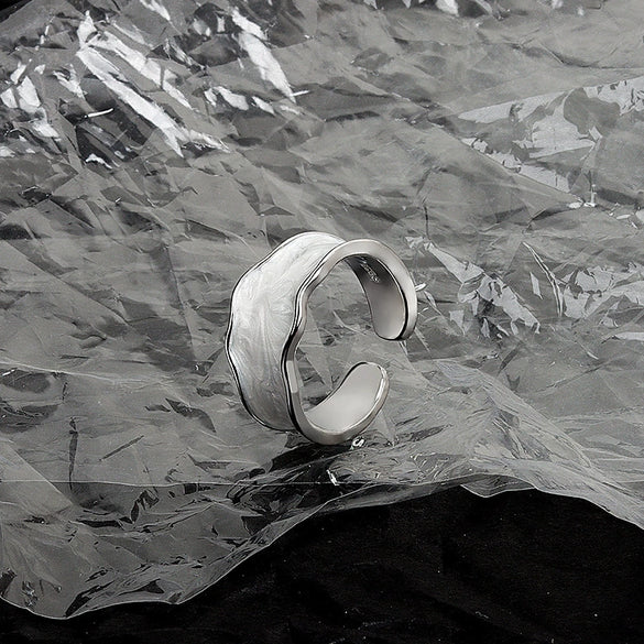 Wholesale Ring Copper French Retro Glaze Bread Shape Wave Styling Electroplating For Women