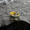 Wholesale Ring Copper French Retro Glaze Bread Shape Wave Styling Electroplating For Women