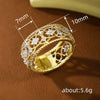 Wholesale Ring Copper Geometric Carved Hollow Retro Style Zircon