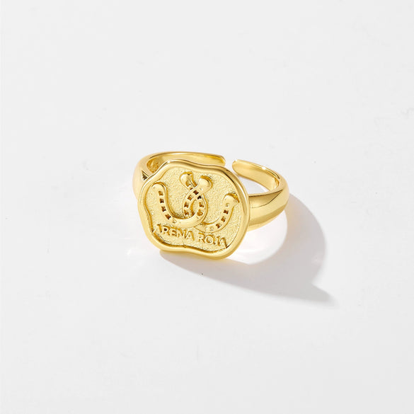 Wholesale Ring Copper Geometric Electroplated Platinum 18K Gold Fashion Opening Adjustable Women's