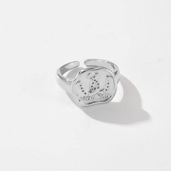 Wholesale Ring Copper Geometric Electroplated Platinum 18K Gold Fashion Opening Adjustable Women's