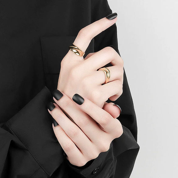 Wholesale Ring Copper Geometric Electroplated Women's Irregular Wide Open Ring