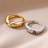 Wholesale Ring Copper Geometric Electroplating Colorful Zircon Square Open Unisex Women's