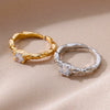 Wholesale Ring Copper Geometric Electroplating Colorful Zircon Square Open Unisex Women's