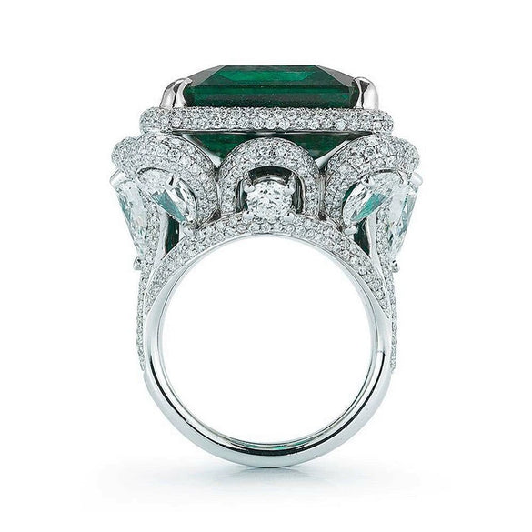 Wholesale Ring Copper Geometric Exaggerated Style With Zircon