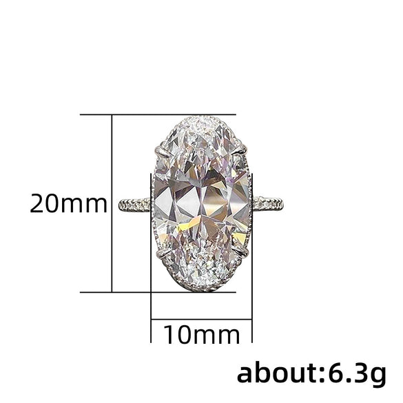 Wholesale Ring Copper Geometric Goose Eggshaped Zircon Women's Jewelry