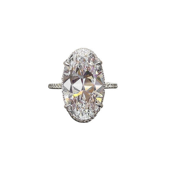 Wholesale Ring Copper Geometric Goose Eggshaped Zircon Women's Jewelry