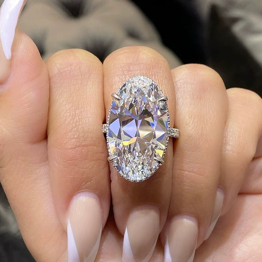 Wholesale Ring Copper Geometric Goose Eggshaped Zircon Women's Jewelry