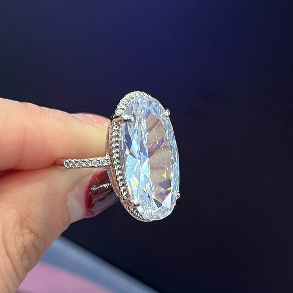 Wholesale Ring Copper Geometric Goose Eggshaped Zircon Women's Jewelry