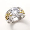 Wholesale Ring Copper Geometric Hiphop Style Hollow Zircon Design