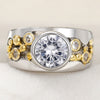 Wholesale Ring Copper Geometric Hiphop Style Hollow Zircon Design