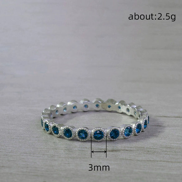 Wholesale Ring Copper Geometric Inlaid Zircon Fashion Simple Allmatch Strip Ring For Women