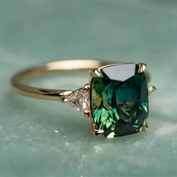 Wholesale Ring Copper Geometric Inlaid Zircon For Women Retro Exaggerated Personality Style