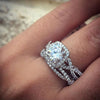 Wholesale Ring Copper Geometric Inlaid Zircon Fresh Style For Women And Couple