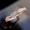 Wholesale Ring Copper Geometric Inlaid Zircon Light Luxury Twisted Edge