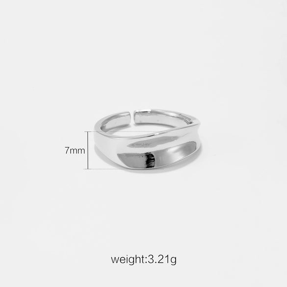 Wholesale Ring Copper Geometric Irregular Electroplated Platinum 18K Gold Light Luxury Style For Women