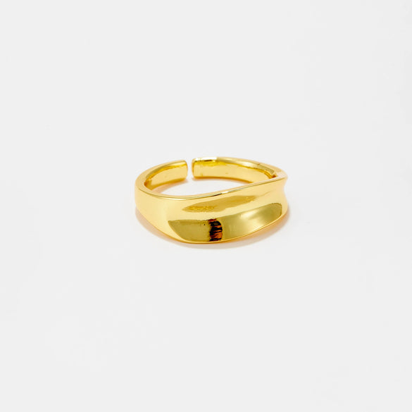 Wholesale Ring Copper Geometric Irregular Electroplated Platinum 18K Gold Light Luxury Style For Women