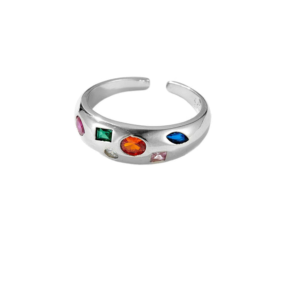 Wholesale Ring Copper Geometric Irregular Electroplated With Platinum And 18K Gold Fashion Unisex