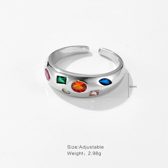 Wholesale Ring Copper Geometric Irregular Electroplated With Platinum And 18K Gold Fashion Unisex