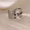 Wholesale Ring Copper Geometric Light Luxury Style With Color Zircon 18K Gold Plated