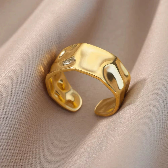 Wholesale Ring Copper Geometric Light Luxury Style With Color Zircon 18K Gold Plated