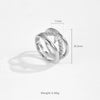 Wholesale Ring Copper Geometric Microinlaid Zircon Electroplated Platinum 18K Gold Fashion Allmatch Stacked For Women