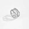 Wholesale Ring Copper Geometric Microinlaid Zircon Electroplated Platinum 18K Gold Fashion Allmatch Stacked For Women