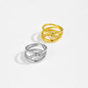 Wholesale Ring Copper Geometric Microinlaid Zircon Electroplated Platinum 18K Gold Fashion Allmatch Stacked For Women