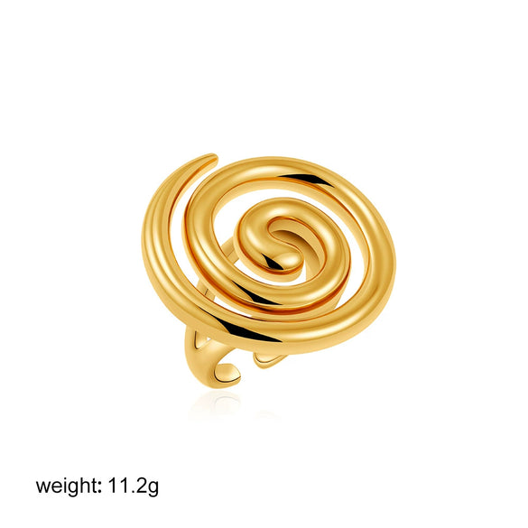 Wholesale Ring Copper Geometric Open Irregular Shape Electroplating