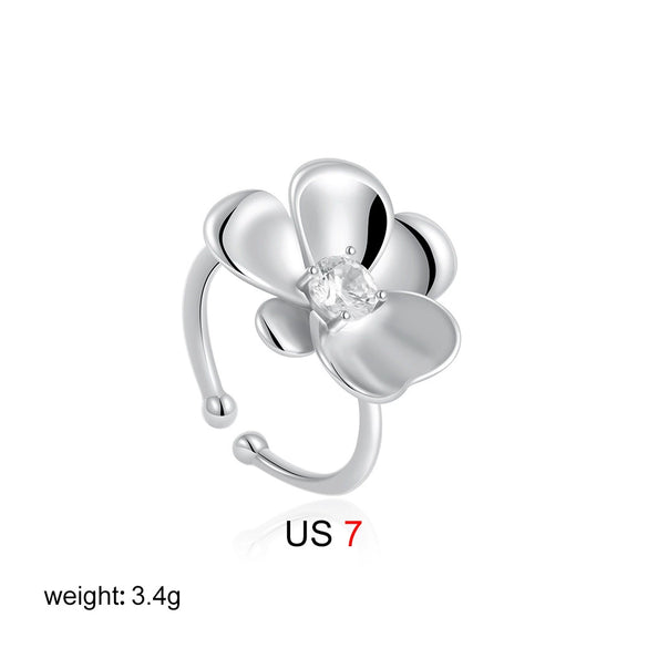 Wholesale Ring Copper Geometric Open Irregular Shape Electroplating