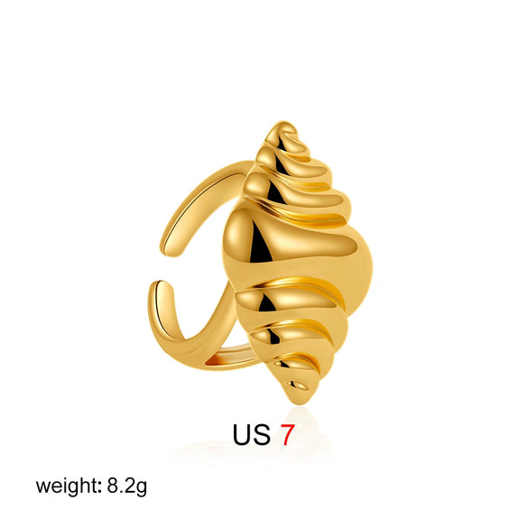 Wholesale Ring Copper Geometric Open Irregular Shape Electroplating