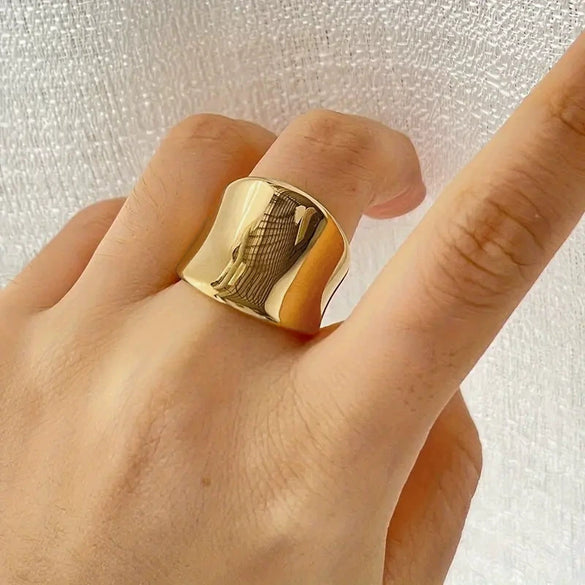 Wholesale Ring Copper Geometric Punk Exaggerated Electroplated Unisex