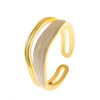 Wholesale Ring Copper Geometric Retro Double Layer Opening Irregular Electroplating Women's Fashion