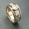 Wholesale Ring Copper Geometric Round Square Inlaid Zircon Fashion Ring