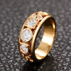 Wholesale Ring Copper Geometric Round Square Inlaid Zircon Fashion Ring