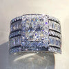 Wholesale Ring Copper Geometric Square High Luxury Set With Zirconia For Women