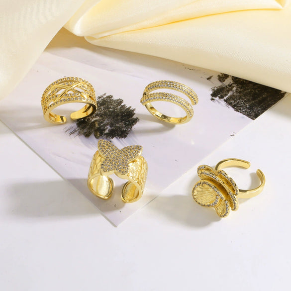 Wholesale Ring Copper Geometric Style Electroplating For Women