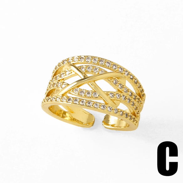 Wholesale Ring Copper Geometric Style Electroplating For Women