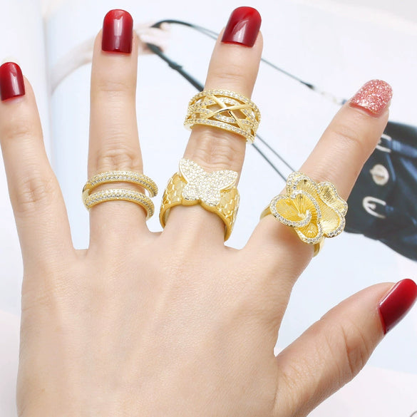 Wholesale Ring Copper Geometric Style Electroplating For Women