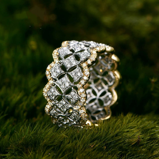Wholesale Ring Copper Geometric Style Zircon Gemstone Ring