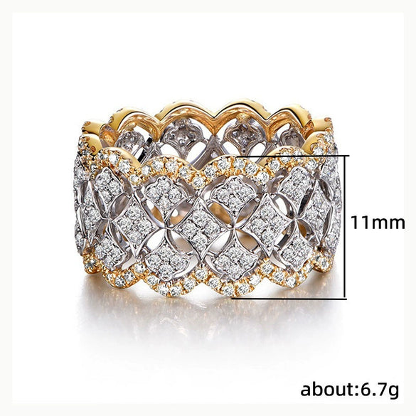Wholesale Ring Copper Geometric Style Zircon Gemstone Ring