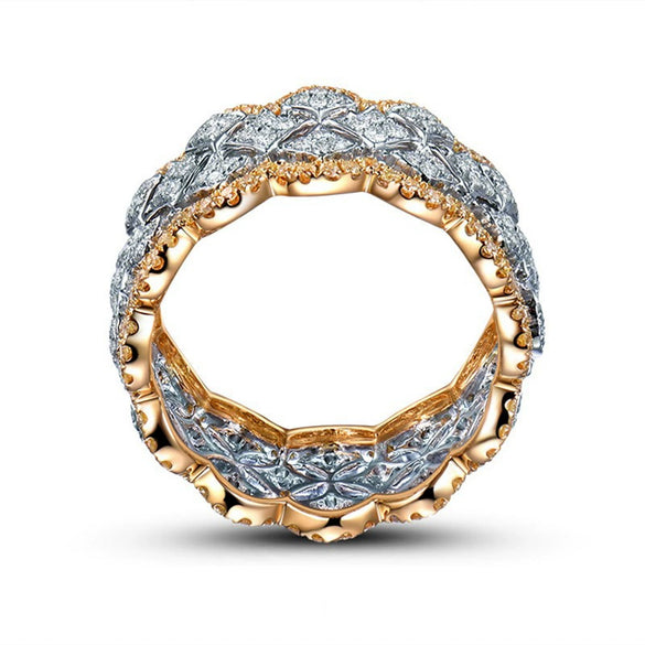 Wholesale Ring Copper Geometric Style Zircon Gemstone Ring