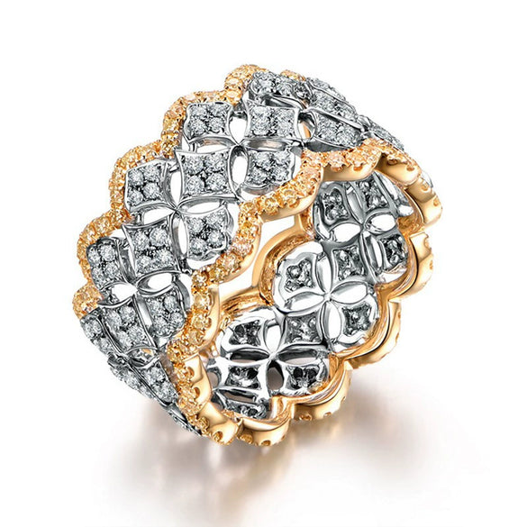 Wholesale Ring Copper Geometric Style Zircon Gemstone Ring