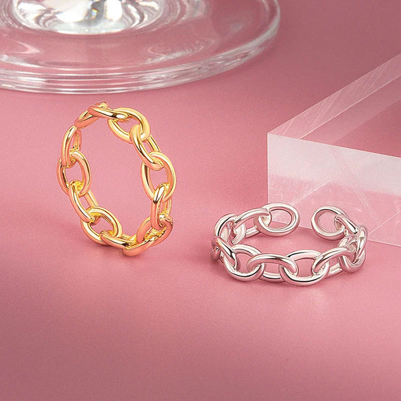 Wholesale Ring Copper Geometric Titanium Steel 18K Gold Plated Electroplating Minimalist Light Luxury Style For Women