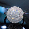 Wholesale Ring Copper Geometric Zircon Inlaid French Retro Style