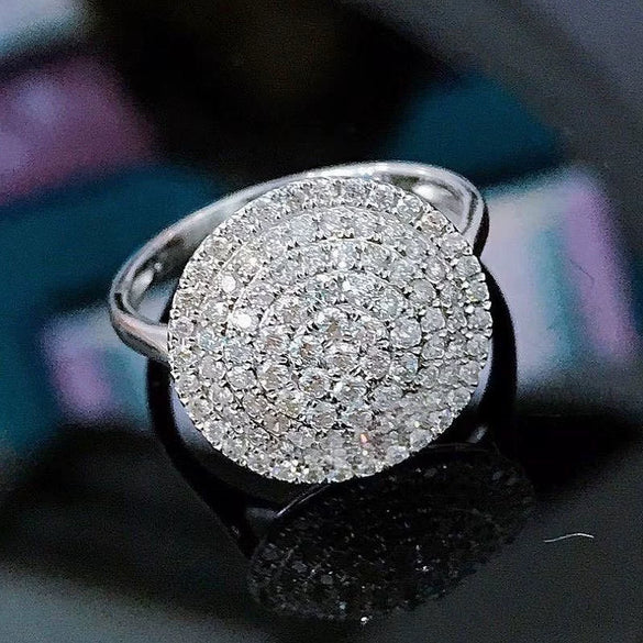 Wholesale Ring Copper Geometric Zircon Inlaid French Retro Style