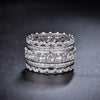 Wholesale Ring Copper Geometric Zircon Inlaid Hollow Lace Style Unisex
