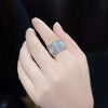 Wholesale Ring Copper Geometric Zircon Inlaid Hollow Lace Style Unisex
