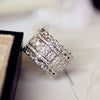 Wholesale Ring Copper Geometric Zircon Inlaid Hollow Lace Style Unisex